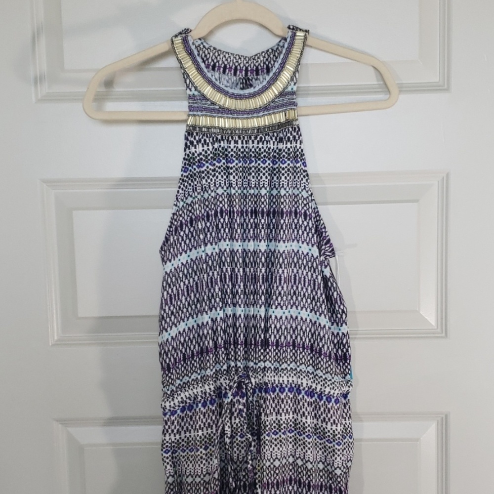 NEW jumpsuit with gold beaded neckline